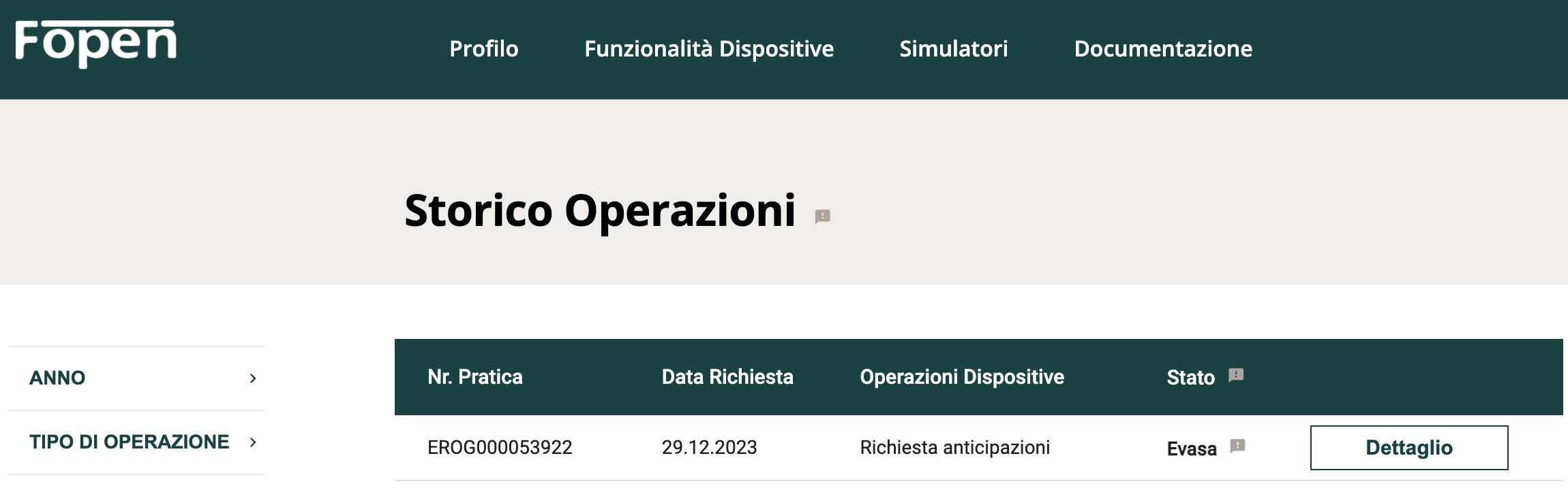 area riservata fopen